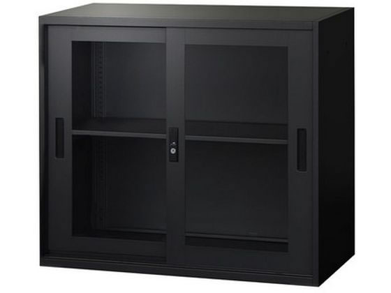 Netforce 引戸書庫 2段 高さ750mm アクリル扉 A4書庫ブラック Netforce 引戸書庫 2段 高さ750mm アクリル扉 A4書庫ブラック