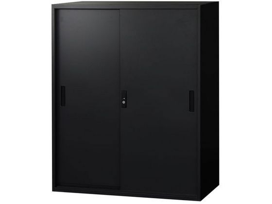 Netforce 引戸書庫 3段 高さ1110mm スチール A4書庫 ブラック Netforce 引戸書庫 3段 高さ1110mm スチール A4書庫 ブラック