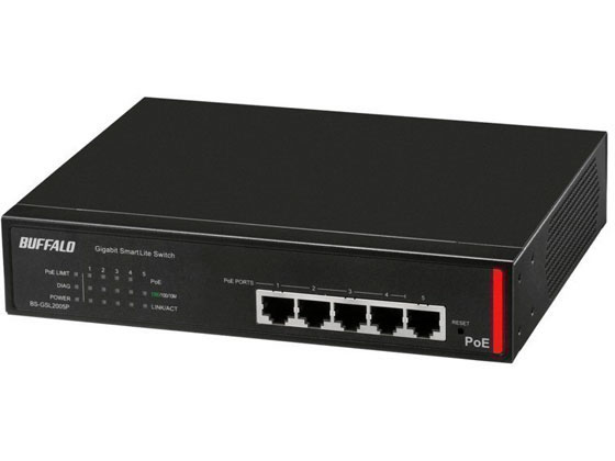 バッファロー GigaPoELayer2スマートLiteスイッチ5ポート BS-GSL2005P