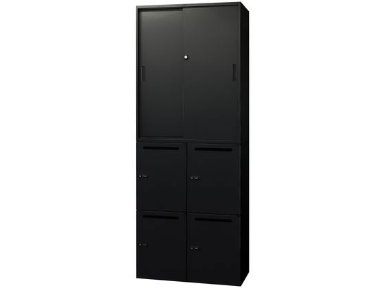 ●品番：EA-8040-3H24MBK●カラー：ブラック●サイズ：引戸書庫／幅８００×奥行４００×高さ１０５０ｍｍ パーソナルロッカー／幅８００×奥行４００×高さ１０５０ｍｍ●重量：引戸書庫／３０．６