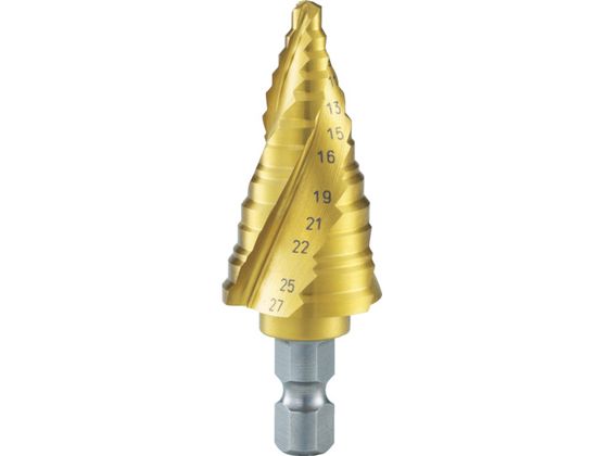 TRUSCO ステップドリル 3枚刃チタンコーティング 5〜27mm 段数12 3S-NMS-27G TRUSCO ステップドリル 3枚刃チタンコーティング 5〜27mm 段数12 3S-NMS-27G