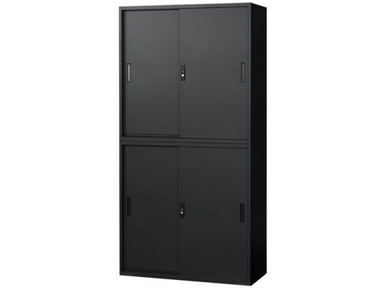 Netforce 引戸書庫2台セット 3段 スチール 33書庫 ブラック Netforce 引戸書庫2台セット 3段 スチール 33書庫 ブラック