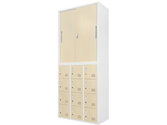 Netforce ファシル 引戸書庫 12人用ロッカー セット ナチュラル Netforce ファシル 引戸書庫 12人用ロッカー セット ナチュラル