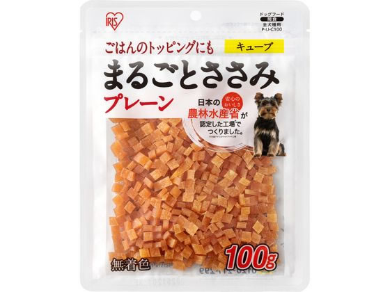 アイリスオーヤマ まるごとささみジャーキー キューブ プレーン 100g アイリスオーヤマ まるごとささみジャーキー キューブ プレーン 100g