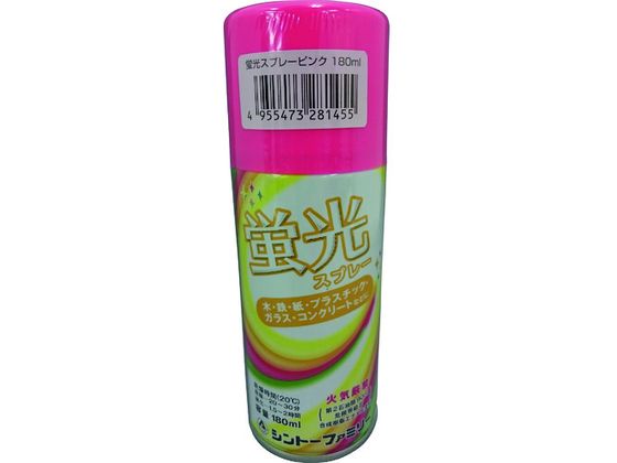 シントー 蛍光スプレー ピンク 180ML 2845-1