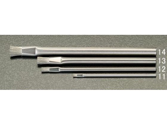 エスコ 精密用導電ブラシ ステンレス毛 ステンレス柄 3.2×90mm