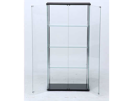 不二貿易 ガラスディスプレイケース クリア 4段 ブラック 98882が