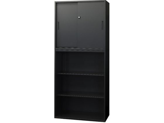 ●カラー：ブラック●サイズ：引戸書庫／幅８００×奥行４００×高さ７５０ｍｍ オープン書庫／幅８００×奥行４００×高さ１０５０ｍｍ●重量：引戸書庫／２２．５ｋｇ オープン書庫／２３ｋｇ●材質：本体・扉／