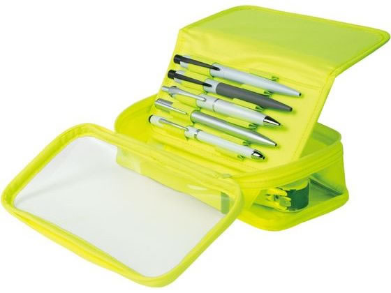 リヒトラブ XCOA リバーシブルクリアーペンケース ネオンイエロー