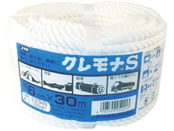 ユタカメイク ロープ クレモナロープ万能パック 6φ×30m VKN630