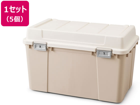 アイリスオーヤマ 密閉バックルストッカー アイボリー／ベージュ 5個 KB-780