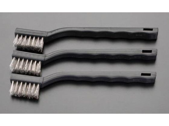 エスコ 柄付ブラシ ステンレス製 3本 8×180mm EA109E-3