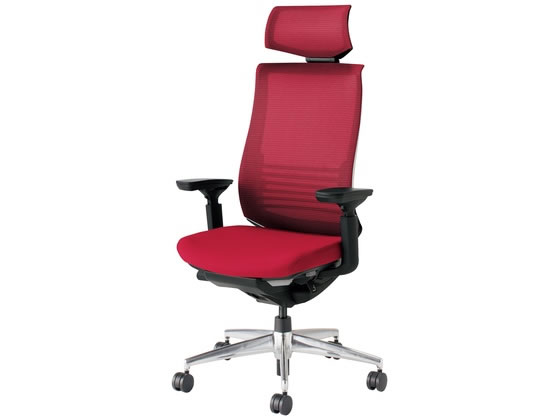 ●品番：ＣＲ−Ａ２８３５Ｅ６ＧＭＡ８−ＶＮＮ●カラー／本体：ブラック、背・座：カーマイン●外寸法／幅６８０×奥行５８０〜８３５×高さ１２００〜１２９０ｍｍ●座面寸法／幅５００×奥行４００〜４５０ｍｍ●