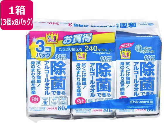 大王製紙 エリエール除菌できるアルコールタオル 詰替 80枚×24個 大王製紙 エリエール除菌できるアルコールタオル 詰替 80枚×24個