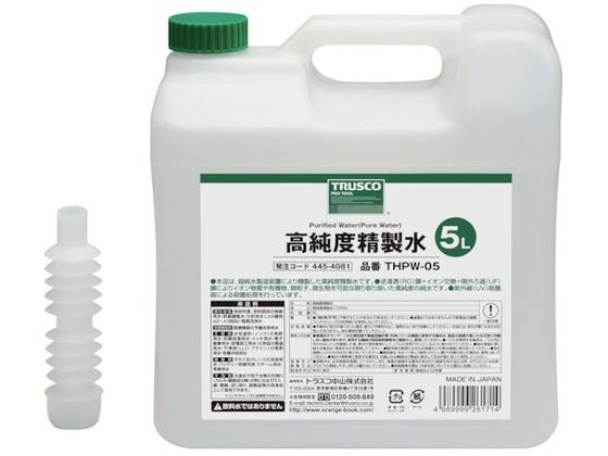 TRUSCO 高純度精製水 5L THPW-05