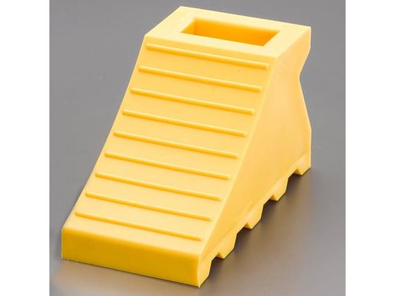 エスコ タイヤストッパー 黄 ヒモ付 1組 110×235×125mm エスコ タイヤストッパー 黄 ヒモ付 1組 110×235×125mm