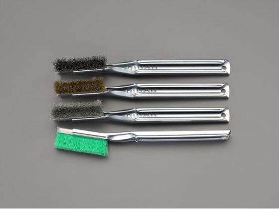 ●セット内容●スチールブラシ：・ブラシサイズ（ｍｍ）：１０×６３・毛丈（ｍｍ）：１７・線径（ｍｍ）：０．２・全長（ｍｍ）：２１０・行：１行・形状：直●真鍮ブラシ：・ブラシサイズ（ｍｍ）：１０×６３・毛