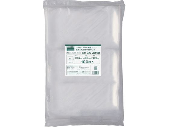 TRUSCO ポリ袋 縦230×横170×T0.04 100枚入 透明