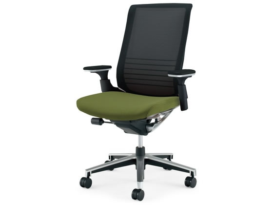 ●品番：ＣＲ−ＧＡ２５１３Ｅ６ＧＭＱ５−Ｖ●カラー／本体・背：ブラック、座：オリーブグリーン●外寸法／幅６８５〜６９５×奥行６０５〜８４５×高さ９８５〜１０７５ｍｍ●座面寸法／幅５００×奥行４１０〜４