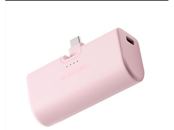 エレコム モバイルバッテリー 5000mAh USB-C 桃 DE-C57L-5000PN