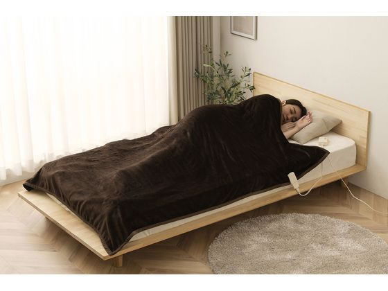 アイリスオーヤマ 電気かけしき毛布 ダークブラウン EHB-FR1813B-DTが