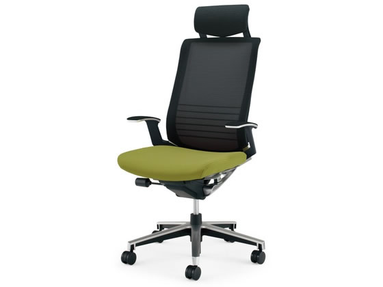 ●品番：ＣＲ−ＧＡ２５０５Ｅ６ＧＭＱ３−Ｗ●カラー／本体・背：ブラック、座：リーフグリーン●外寸法／幅〜６８０×奥行６１０〜８８０×高さ１１４５〜１２３５ｍｍ●座面寸法／幅５００×奥行４１０〜４６０ｍ
