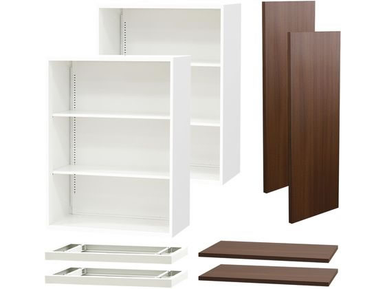 Netforce オープン書庫3段 カウンターセット 幅1650 WH/WN Netforce オープン書庫3段 カウンターセット 幅1650 WH/WN