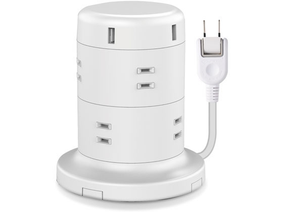 エレコム 電源タップ 8個口 2m ECT-0620WH エレコム 電源タップ 8個口 2m ECT-0620WH
