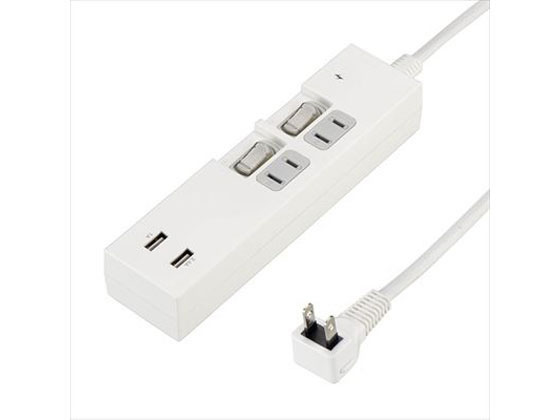 ヤザワ 個別スイッチ付タップ(2AC+2USB3.4A) 2m ホワイト ヤザワ 個別スイッチ付タップ(2AC+2USB3.4A) 2m ホワイト