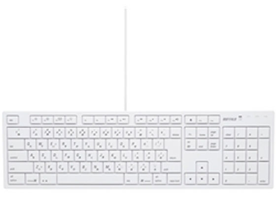 バッファロー フルキーボード USB接続 Macモデル ホワイト BSKBM01WH