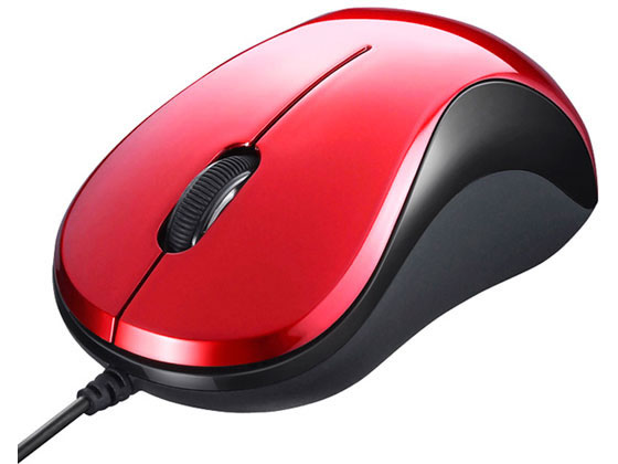 バッファロー 有線 BlueLEDマウス 静音3ボタン レッド BSMBU100RD