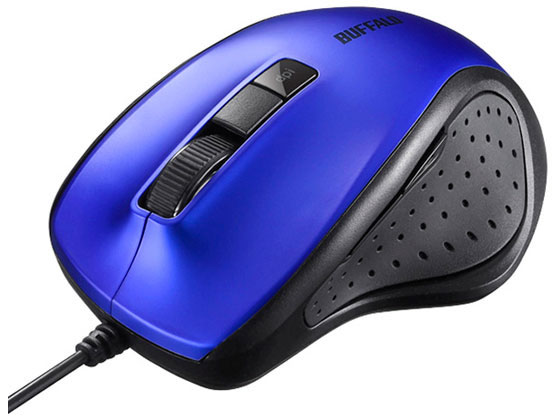 バッファロー 有線BlueLEDマウス 静音5ボタン ブルー BSMBU300BL バッファロー 有線BlueLEDマウス 静音5ボタン ブルー BSMBU300BL