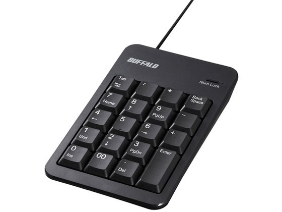 バッファロー 有線テンキーボード TabキーUSB付 ブラック BSTKH100BK バッファロー 有線テンキーボード TabキーUSB付 ブラック BSTKH100BK
