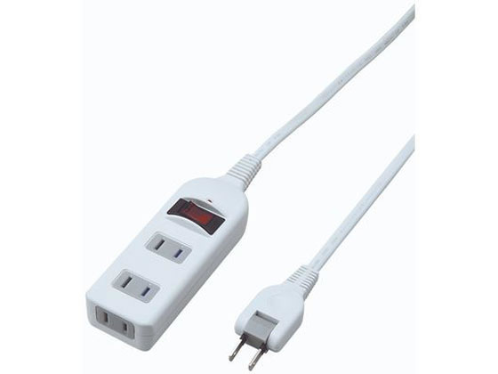 ヤザワ タップ ノイズフィルター集中スイッチ付 3個口 白 1m