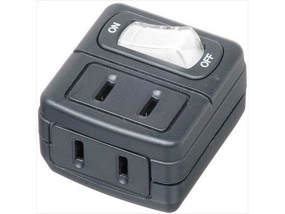 ヤザワ 省エネタップ 2個口 黒 Y02FU210BK