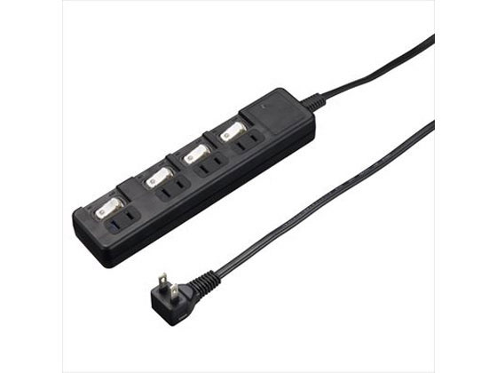 ヤザワ 節電タップ 雷ガード付 4個口 3m ブラック H8KS443BK