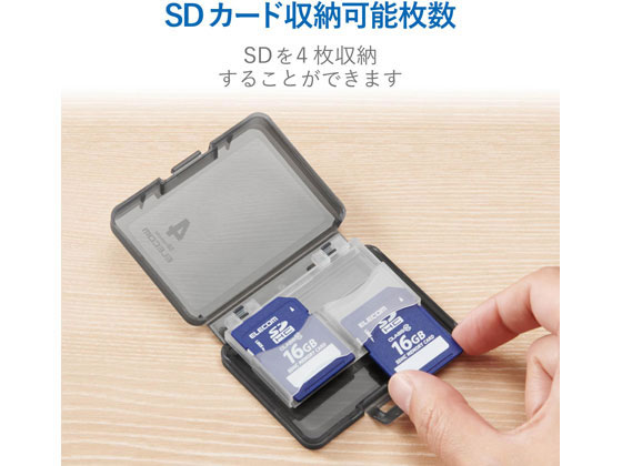エレコム Sdカードケース 4枚収納 Cmc 06nsd4が502円 ココデカウ