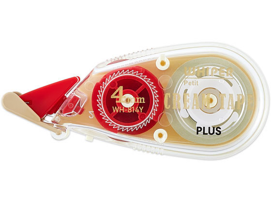 プラス 修正テープホワイパープチ クリームテープ 4mm WH-814Y 51-642