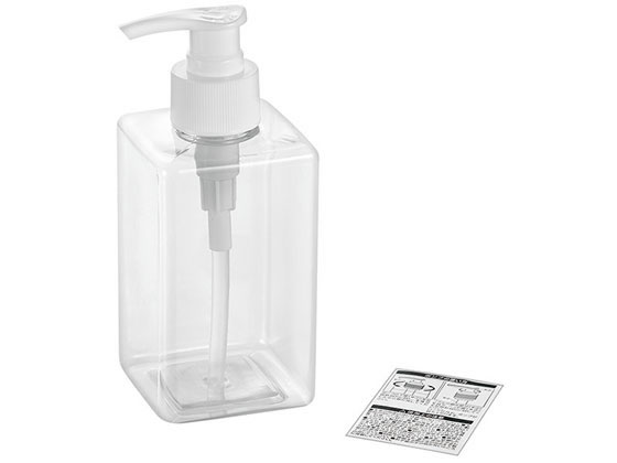 エコー金属 PET ポンプ ボトル 300ml 角型 (クリア)