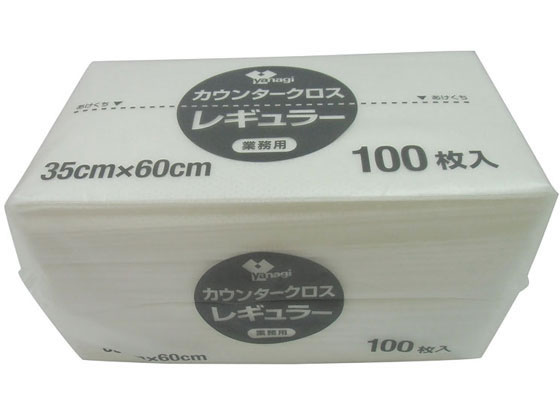 やなぎプロダクツ カウンタークロス袋入レギュラーホワイト100枚入 KT-026