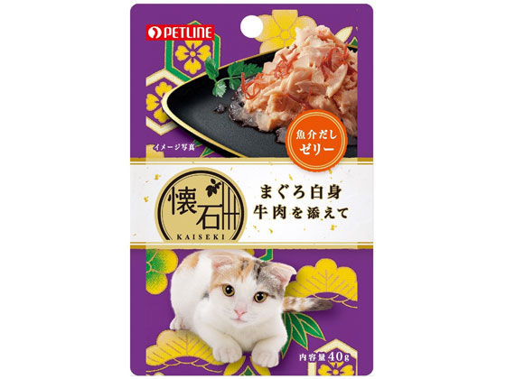ペットライン 懐石レトルト まぐろ白身牛肉添え魚介だしゼリ 40g ペットライン 懐石レトルト まぐろ白身牛肉添え魚介だしゼリ 40g