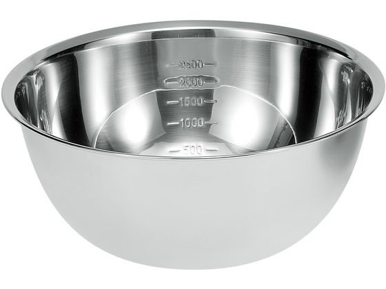 ヒロショウ chef's bowlステンレス深型ボウル (目盛付) 24cm