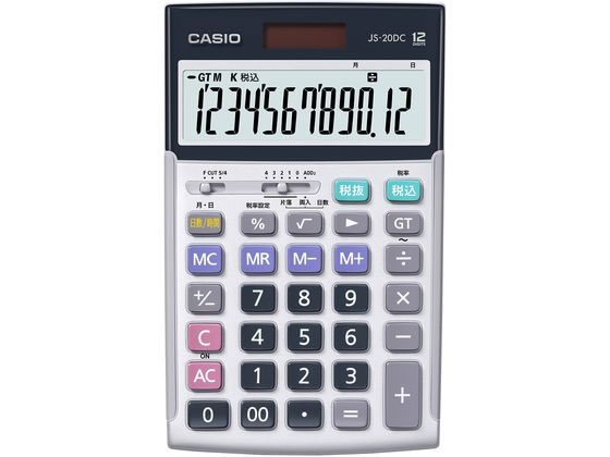 カシオ 本格実務電卓 ジャストタイプ 12桁 JS-20DC-N