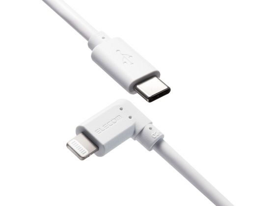 エレコム C-Lightningケーブル L字 抗菌 1.2m ホワイト エレコム C-Lightningケーブル L字 抗菌 1.2m ホワイト