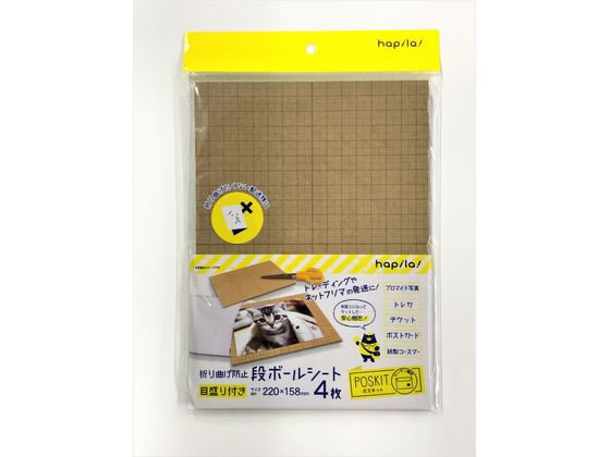 ポスキット 段ボールシート 折り曲げ防止用 220×158mm 4枚