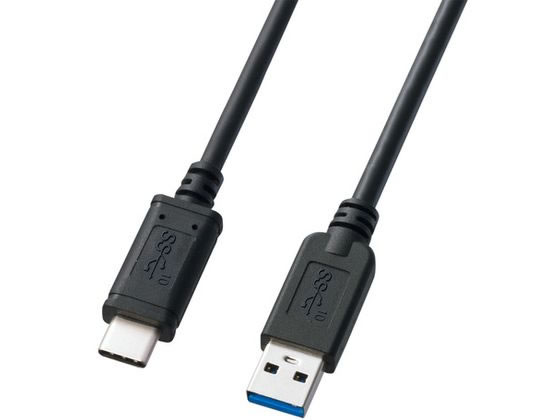 サンワサプライ USB3.1 Gen2 Type C-Aケーブル ブラック 0.5m