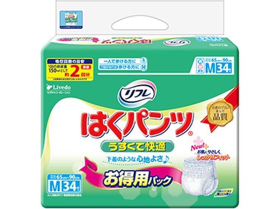 リブドゥコーポレーション リフレ はくパンツ うすくて快適 M 34枚