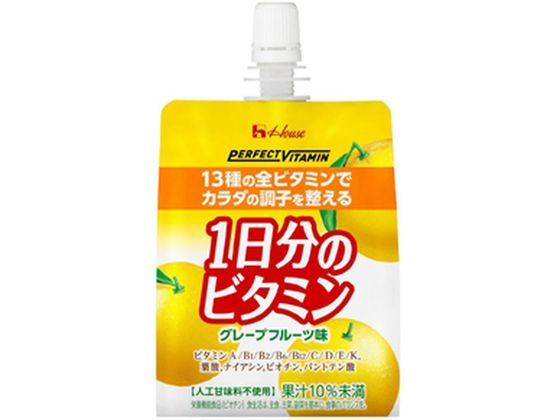 ハウスウェルネスフーズ 1日分のビタミン ゼリー グレープフルーツ味 180g ハウスウェルネスフーズ 1日分のビタミン ゼリー グレープフルーツ味 180g