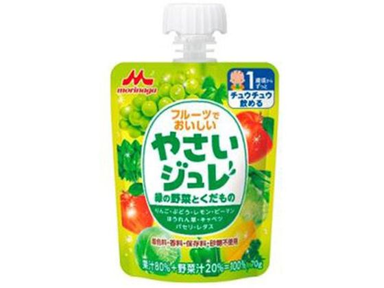 森永乳業 フルーツでおいしいやさいジュレ 緑の野菜と果物