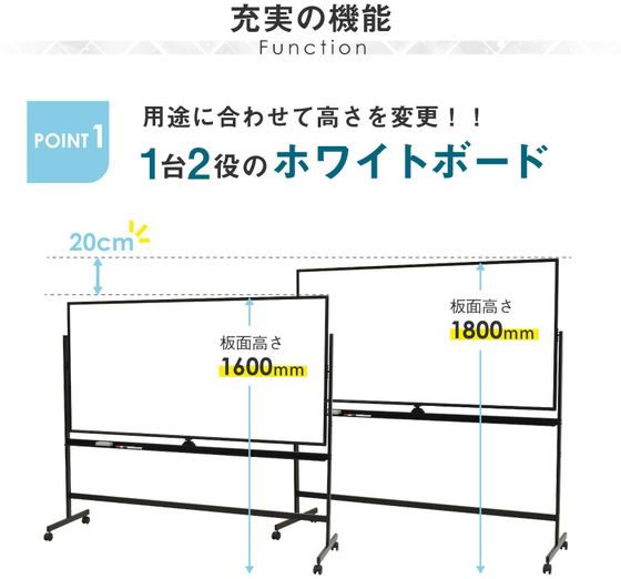 エランサ 両面脚付ホワイトボード 月予定表 無地 LEAR-31SY たのめーるエランサ 脚付 両面ホワイトボード 月予定表⁄無地 幅